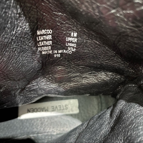 Steve Madden Leather Distressed Rugged Studded Buckle Moto Boots Size 8 - Picture 8 of 8